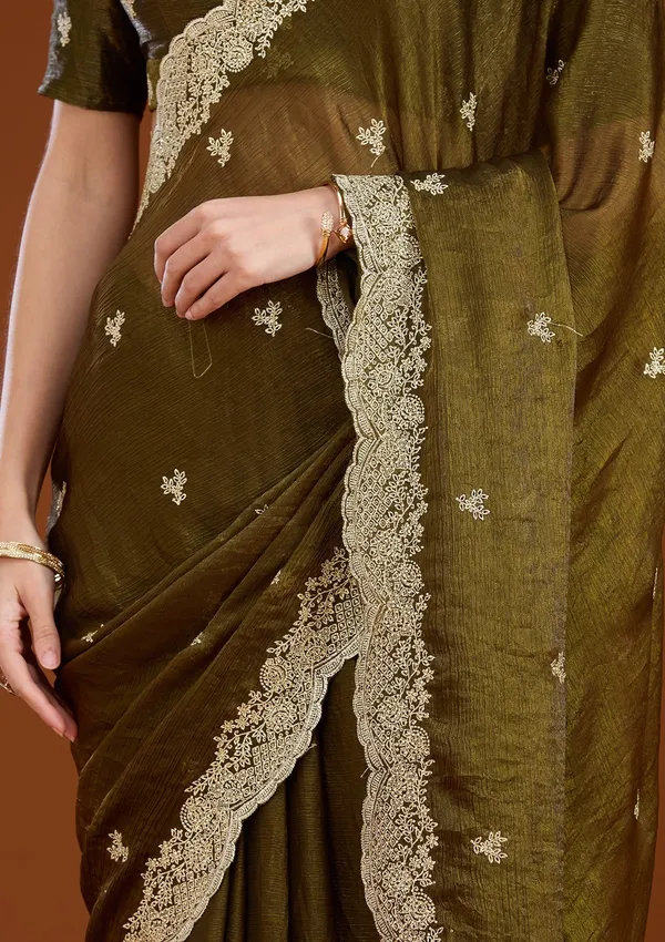 Mehendi_Zariwork_Gold_Tissue_Saree