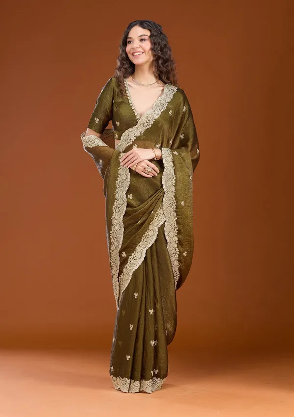 Mehendi_Zariwork_Gold_Tissue_Saree