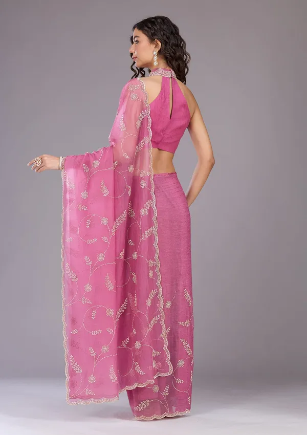 Onion_Pink_Stonework_Gold_Chiffon_Saree