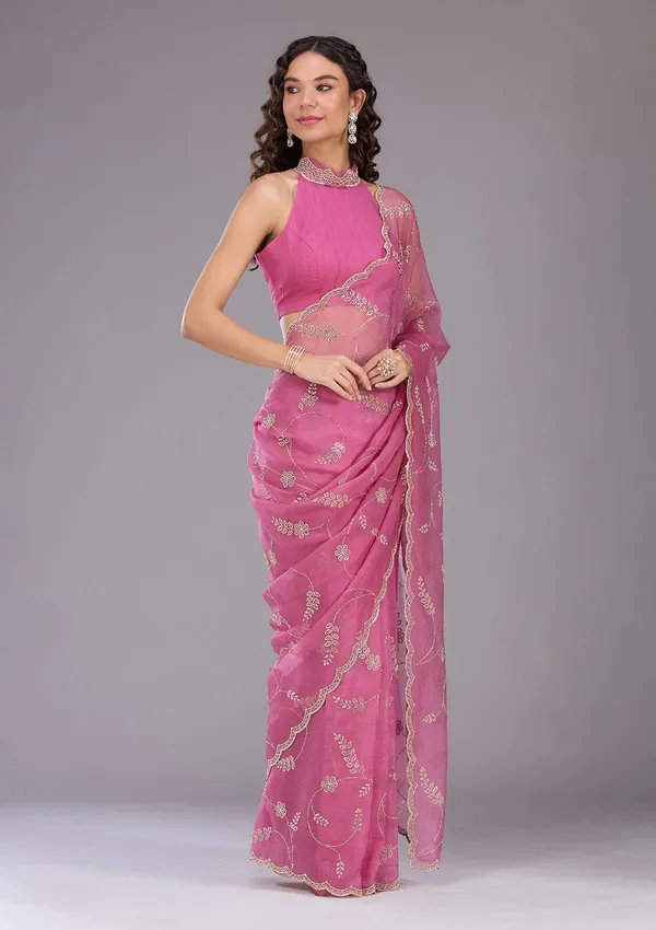 Onion_Pink_Stonework_Gold_Chiffon_Saree