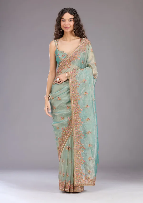 Sea_Green_Threadwork_Tissue_Saree