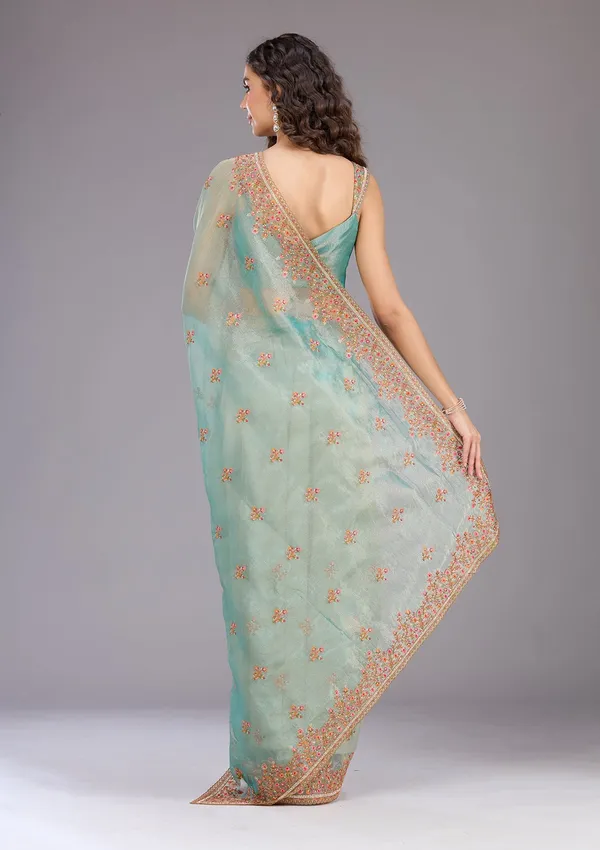 Sea_Green_Threadwork_Tissue_Saree