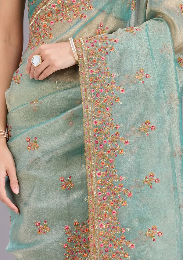 Sea_Green_Threadwork_Tissue_Saree