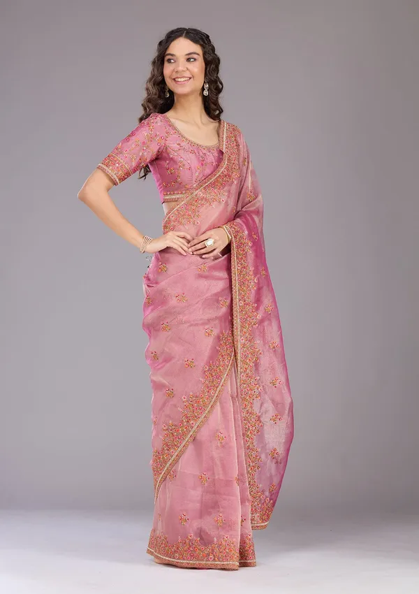 Onion_Pink_Threadwork_Tissue_Saree