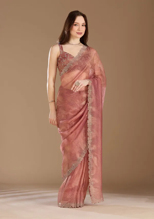 Onion_Pink_Stonework_Gold_Tissue_Saree