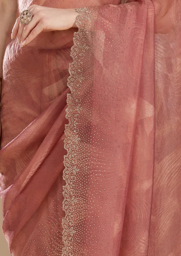 Onion_Pink_Stonework_Gold_Tissue_Saree
