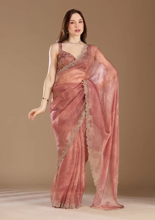 Onion_Pink_Stonework_Gold_Tissue_Saree