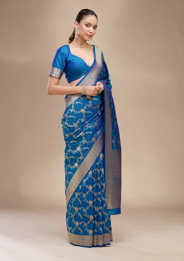 Blue_Zariwork_Gold_Art_Silk_Silk_Saree