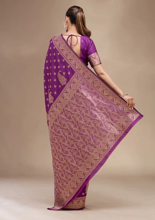 Violet_Zariwork_Gold_Art_Silk_Silk_Saree