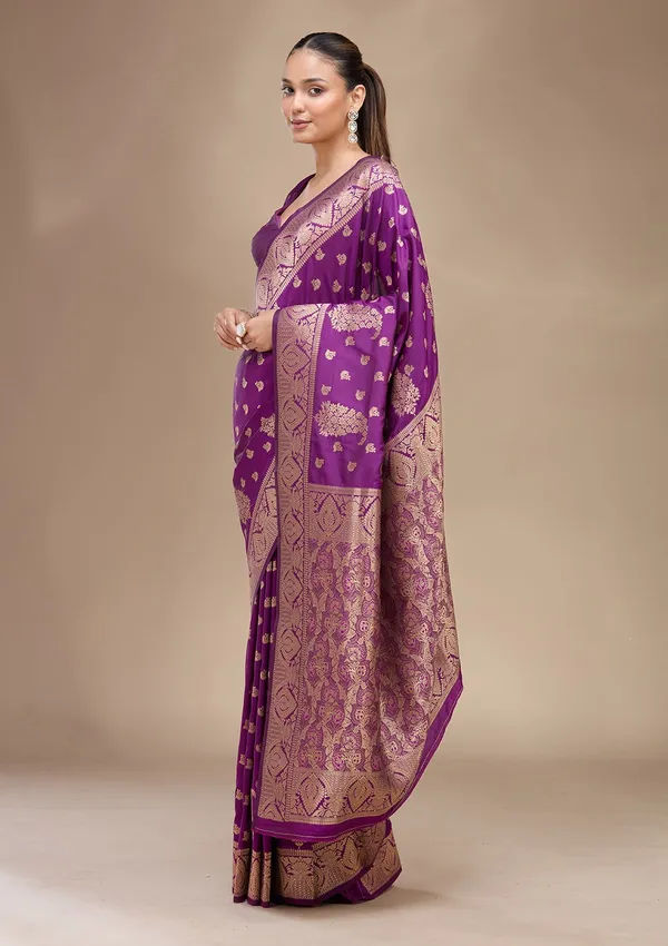 Violet_Zariwork_Gold_Art_Silk_Silk_Saree