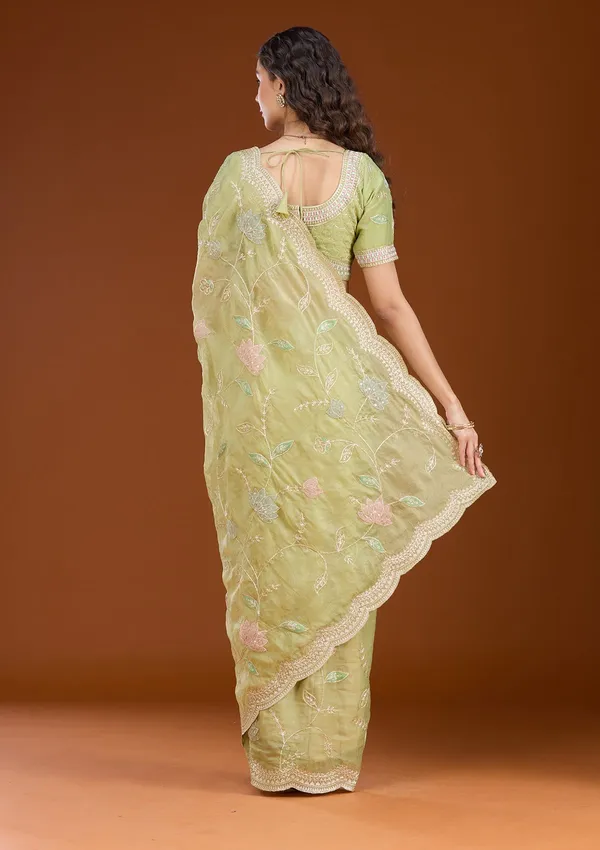 Leaf_Green_Zardozi_Gold_Tissue_Saree