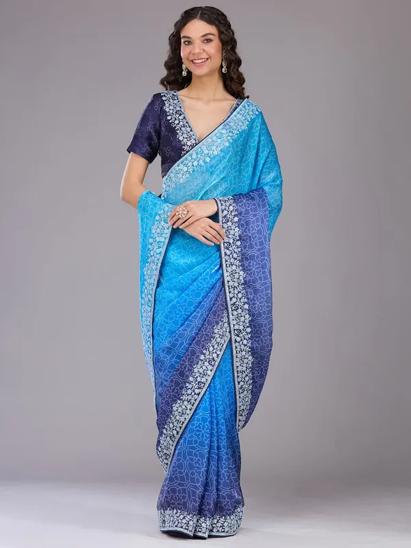 Sky_Blue_Cording_Organza_Saree