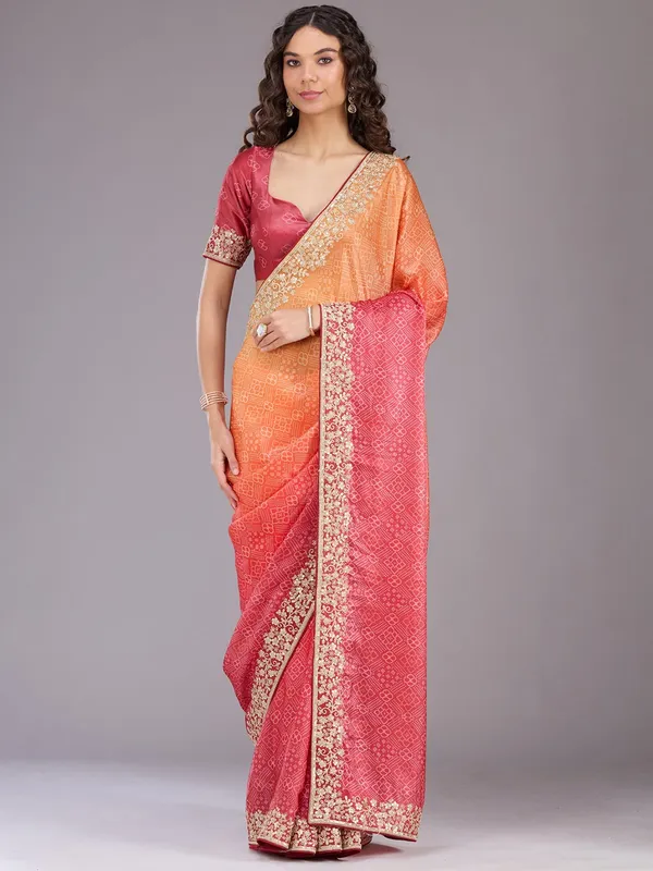 Orange_Cording_Organza_Saree