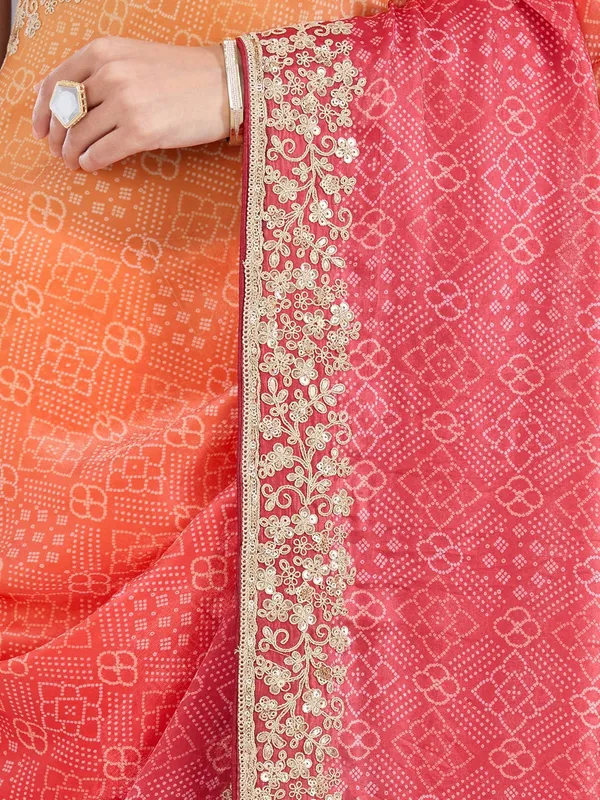 Orange_Cording_Organza_Saree