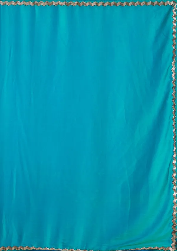 Turquoise_Blue_Aariwork_Satin_Saree