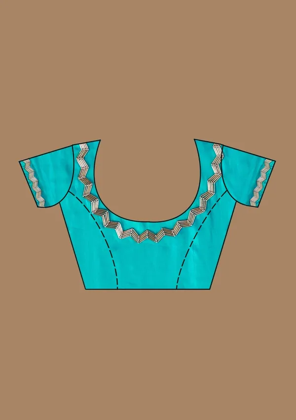 Turquoise_Blue_Aariwork_Satin_Saree