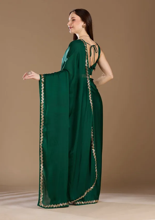Bottle_Green_Aariwork_Satin_Saree