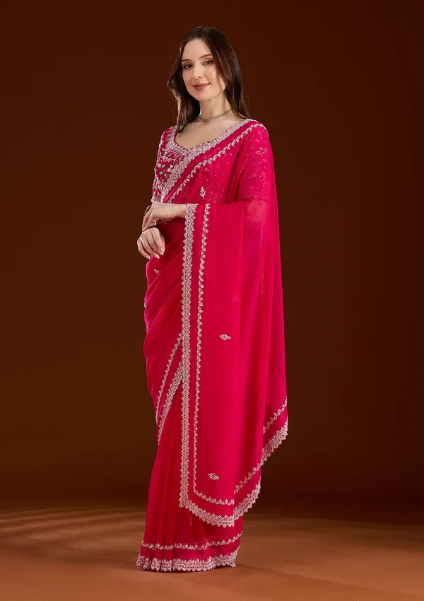 Rani_Pink_Aariwork_Tissue_Saree