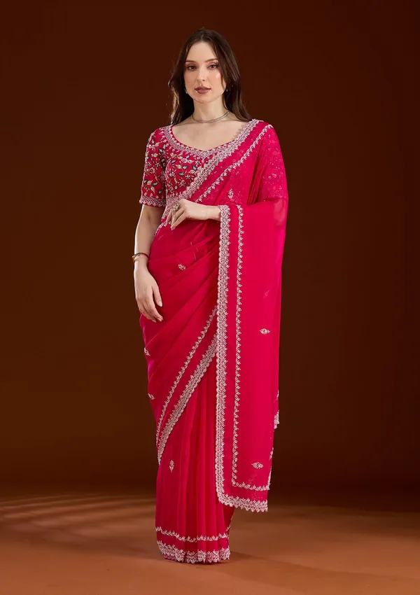 Rani_Pink_Aariwork_Tissue_Saree