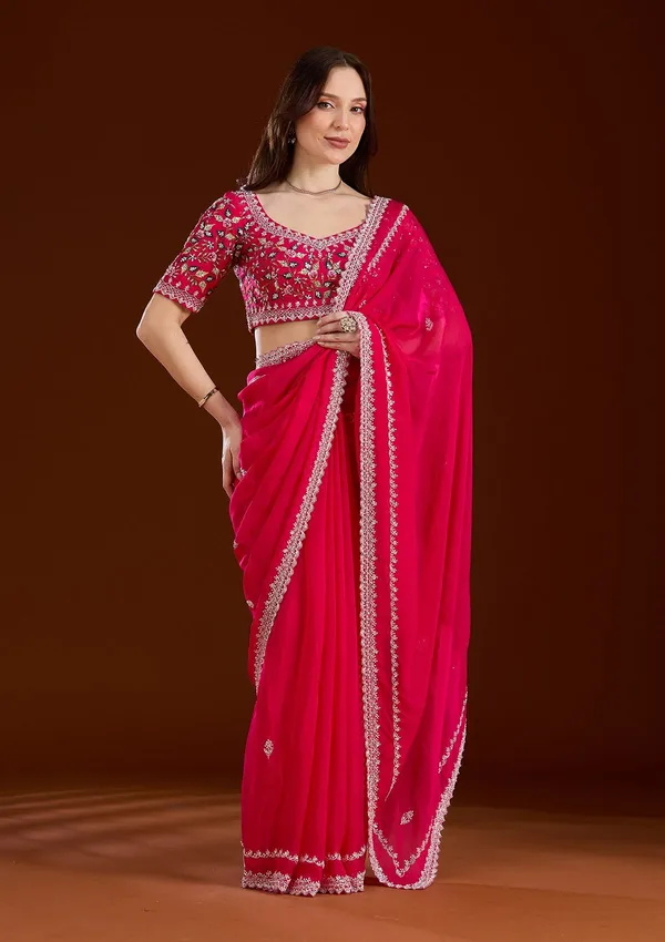 Rani_Pink_Aariwork_Tissue_Saree