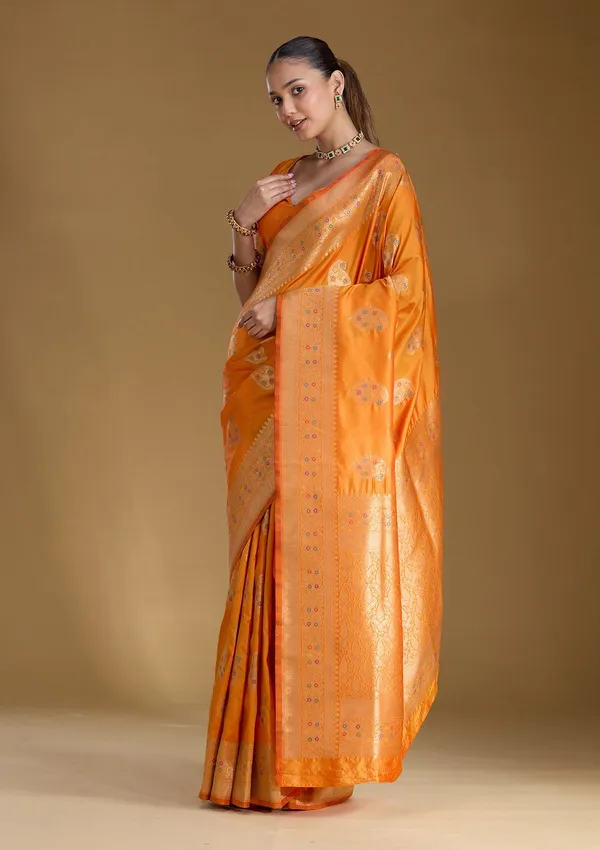 Mustard_Zariwork_Art_Silk_Silk_Saree