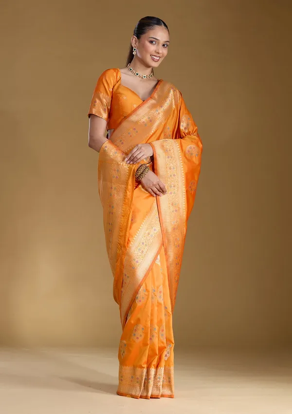 Mustard_Zariwork_Art_Silk_Silk_Saree