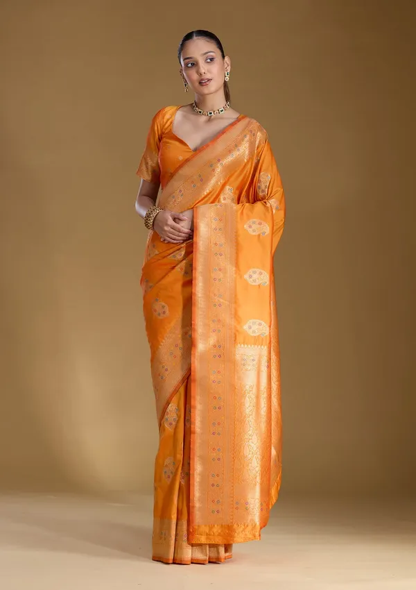 Mustard_Zariwork_Art_Silk_Silk_Saree