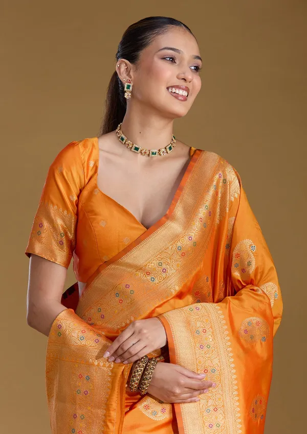 Mustard_Zariwork_Art_Silk_Silk_Saree