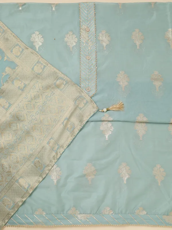 Light_Grey_Zariwork_Gold_Chanderi_Unstitched_Salwar_Suit