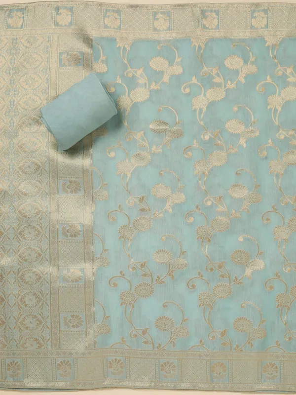 Light_Grey_Zariwork_Gold_Chanderi_Unstitched_Salwar_Suit