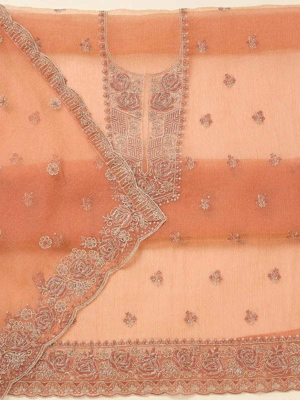 Rust_Threadwork_Tissue_Unstitched_Salwar_Suit
