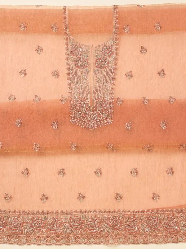 Rust_Threadwork_Tissue_Unstitched_Salwar_Suit