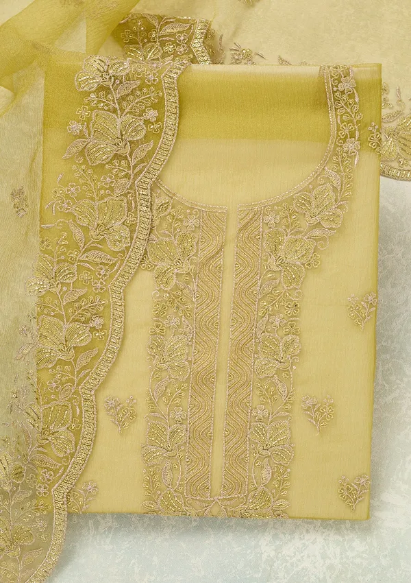 Mehendi_Threadwork_Tissue_Unstitched_Salwar_Suit