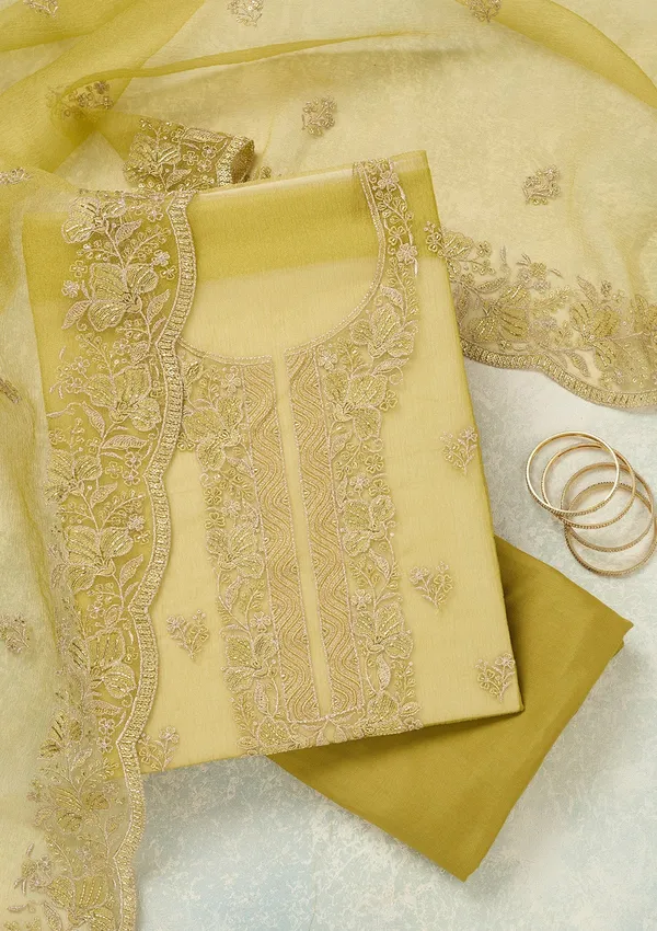 Mehendi_Threadwork_Tissue_Unstitched_Salwar_Suit