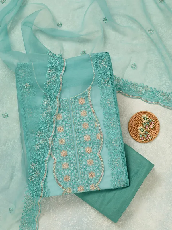 Sea_Green_Threadwork_Tissue_Unstitched_Salwar_Suit