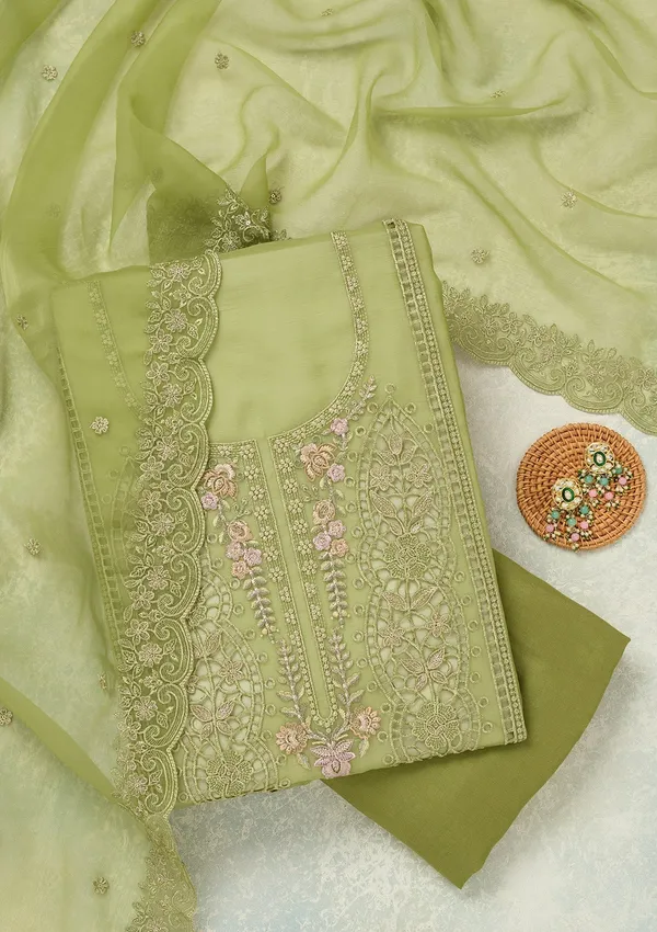 Green_Threadwork_Tissue_Unstitched_Salwar_Suit