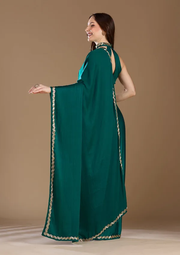 Peacock_Blue_Aariwork_Satin_Saree