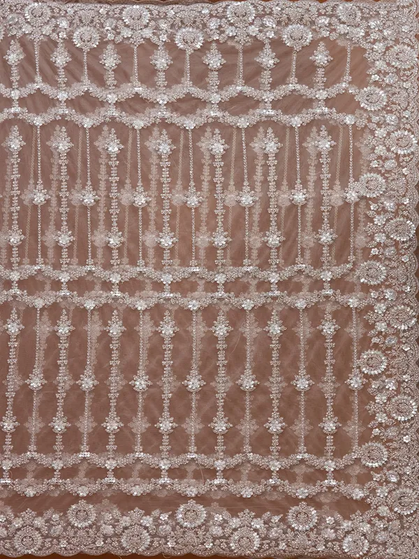 Beige_Cording_Net_Saree