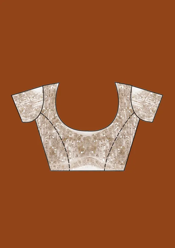 Beige_Cording_Net_Saree