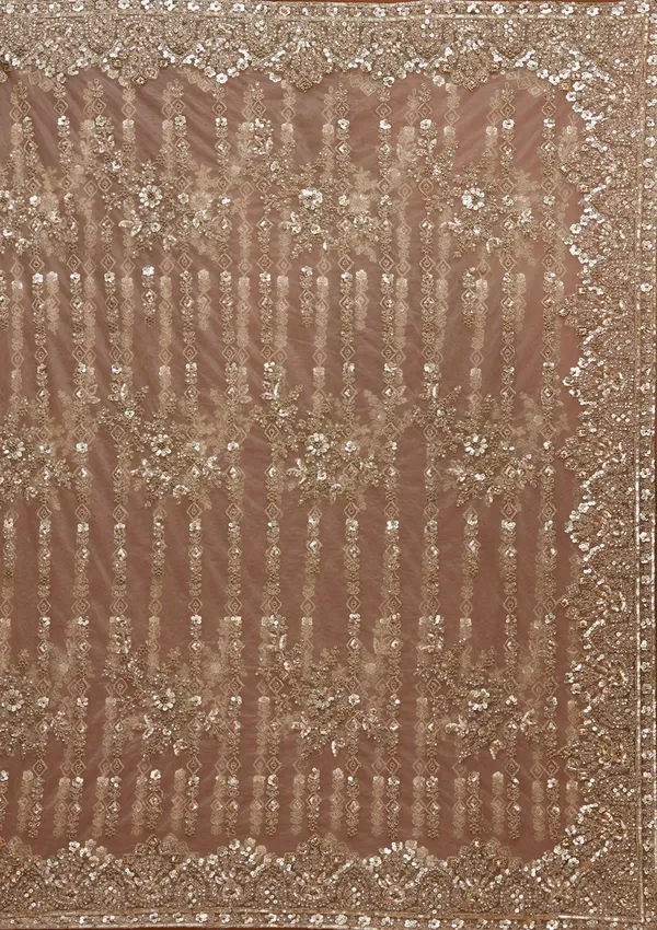 Beige_Cording_Net_Saree