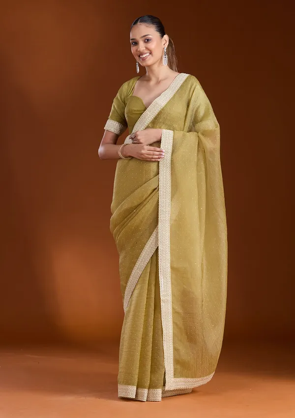 Mehendi_Zariwork_Gold_Tissue_Saree
