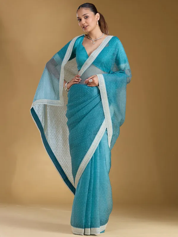 Sky_Blue_Zariwork_Gold_Tissue_Saree