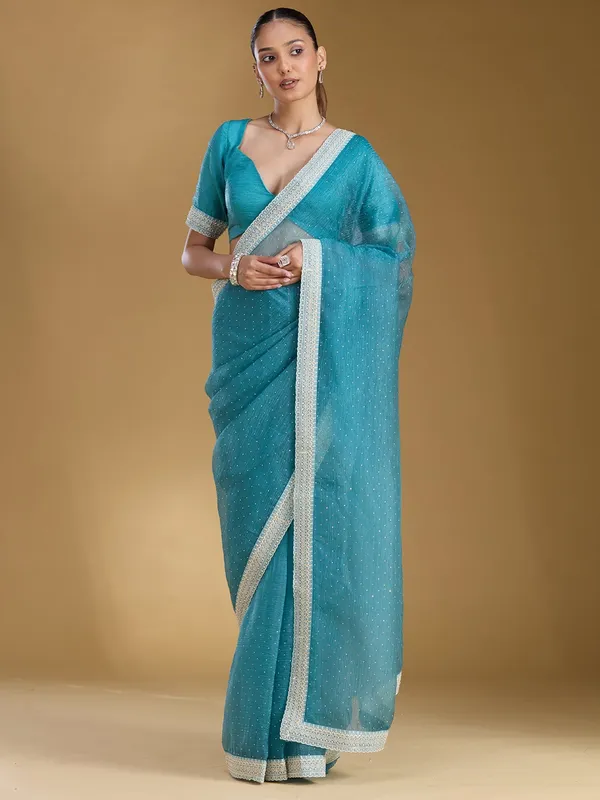 Sky_Blue_Zariwork_Gold_Tissue_Saree