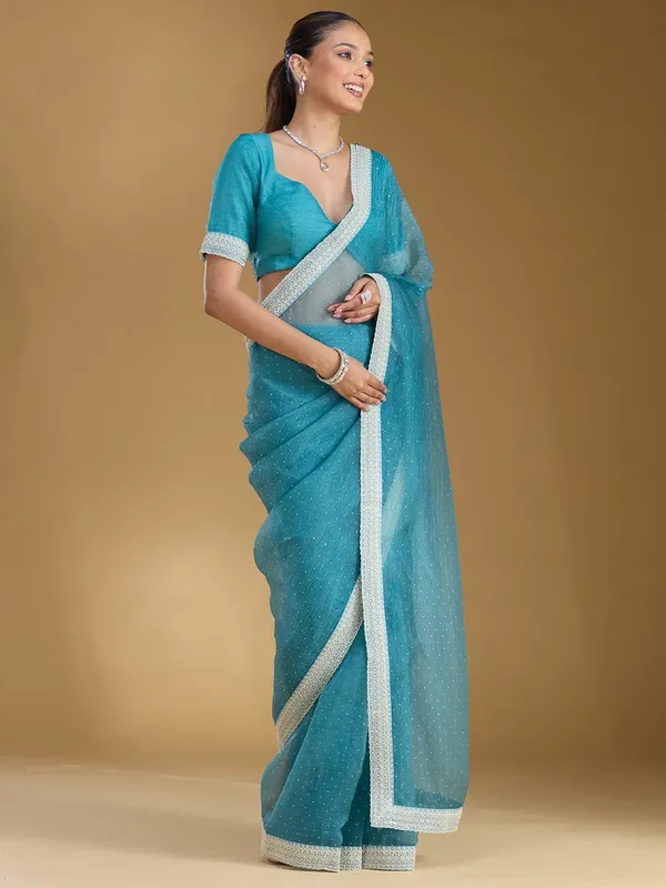 Sky_Blue_Zariwork_Gold_Tissue_Saree