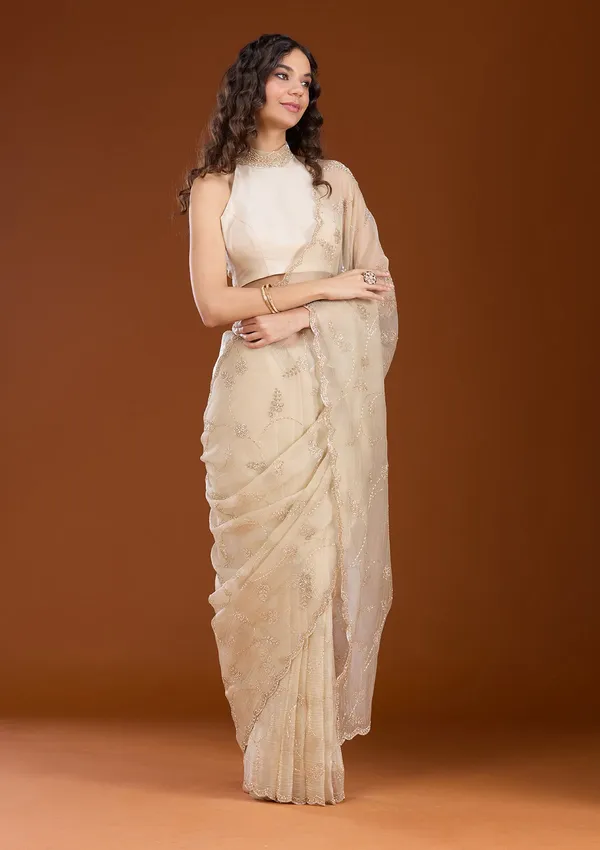 Beige_Stonework_Gold_Chiffon_Saree