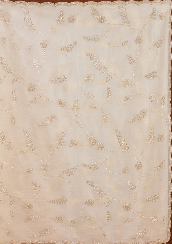 Beige_Stonework_Gold_Chiffon_Saree