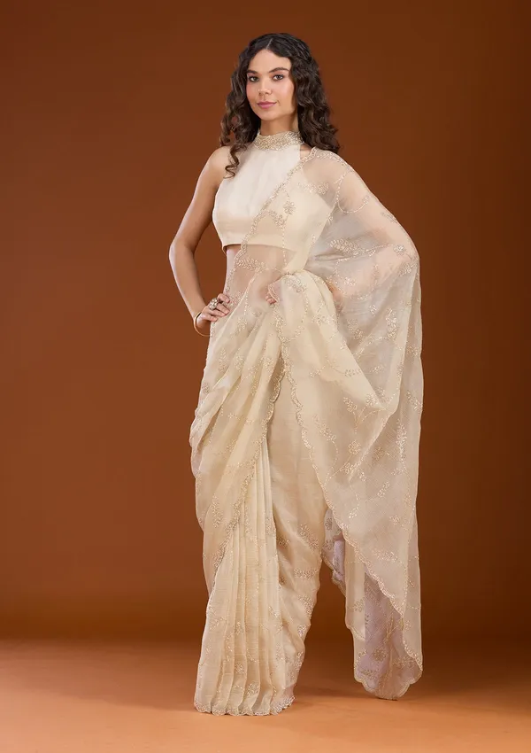Beige_Stonework_Gold_Chiffon_Saree