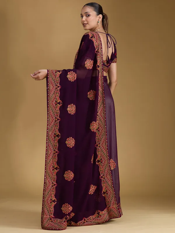 Purple_Kashmiri_Georgette_Saree
