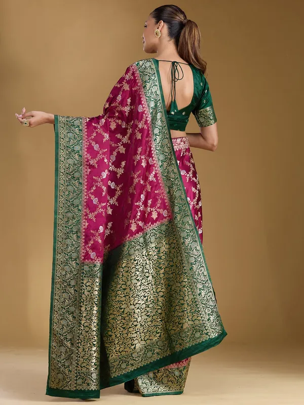 Wine_Zariwork_Gold_Art_Silk_Silk_Saree