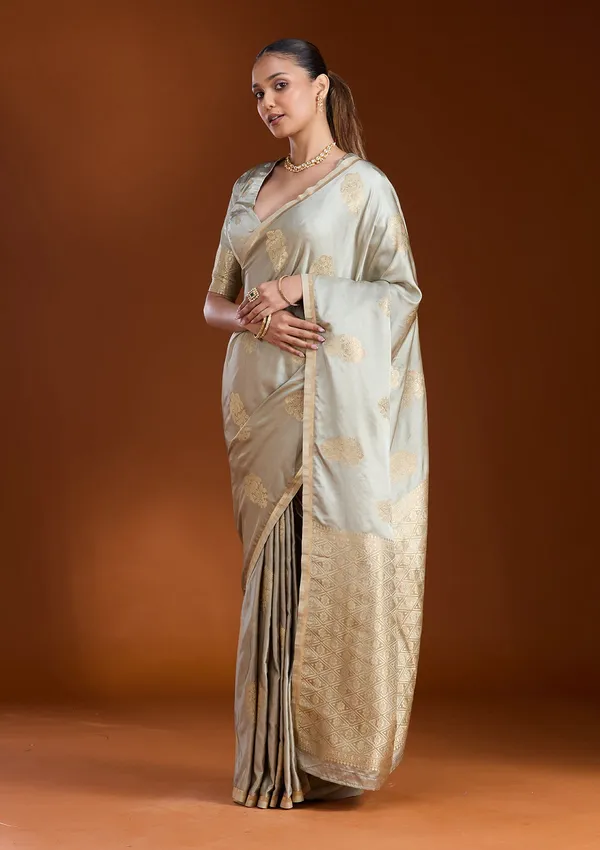 Pista_Green_Zariwork_Art_Silk_Silk_Saree